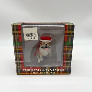 Sandicast Fawn Bulldog Ornament – Handcrafted Dog Figurine Holiday Decoration